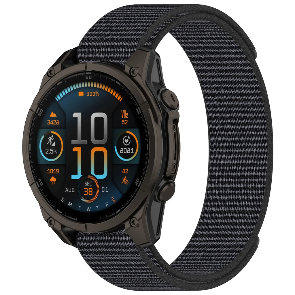 Nylon Hook and Loop Sport Strap – Adjustable Wristband for Garmin Fenix Series