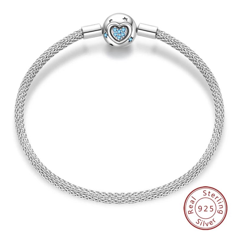 925 Sterling Silver Charm Bracelet – Adjustable Green Zircon for Birthday Gifts