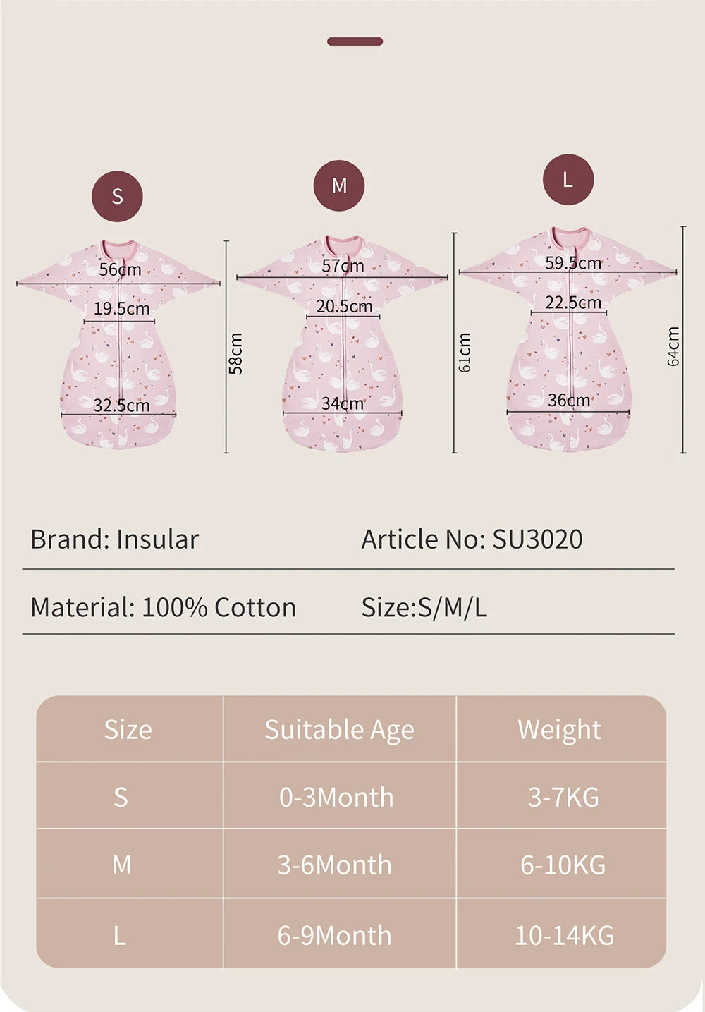 Cotton Baby Sleeping Bag – Anti-Shock Swaddle for Newborn Sleep