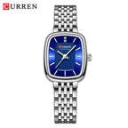 Gold Stainless Steel Quartz Watch – Elegant Square Dial for Business Fashion