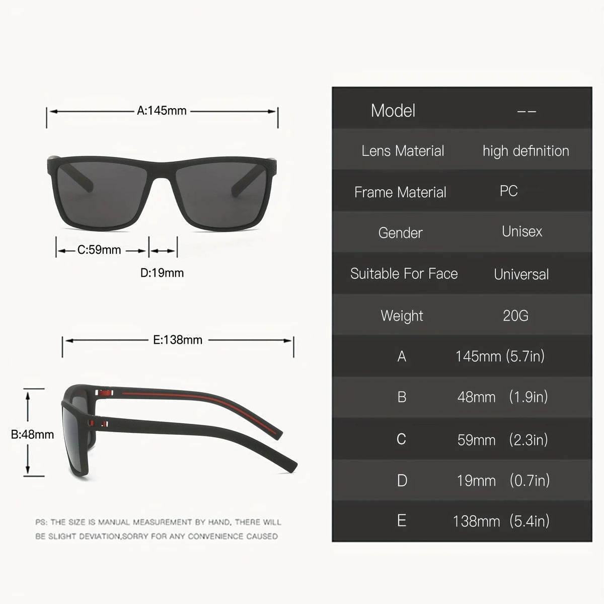 Polarized UV400 Sunglasses – Unisex Sport Eyewear for Outdoor Fishing
