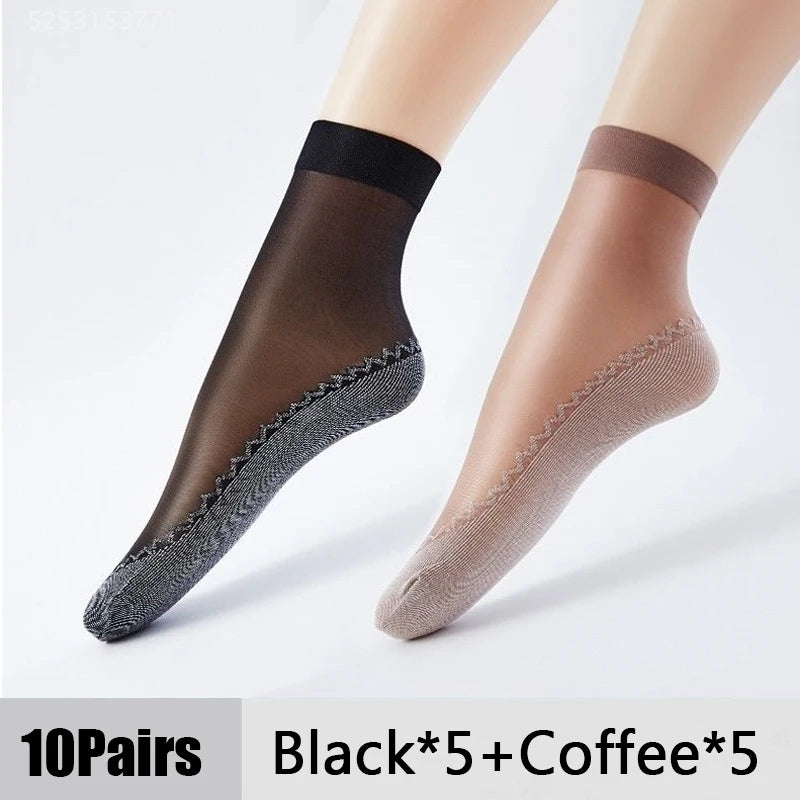 Ultrathin Transparent Boat Socks – Breathable Women's Ankle Socks for Summer