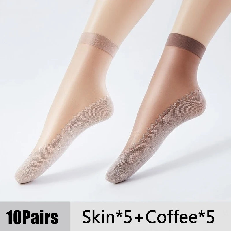 Ultrathin Transparent Boat Socks – Breathable Women's Ankle Socks for Summer