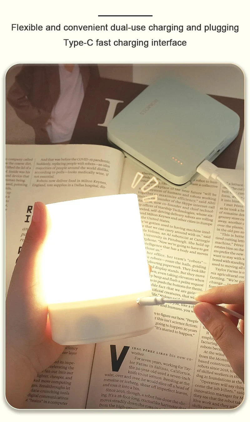 Dimmable Touch Night Lamp – USB Bedside Light for Kids Bedroom Decor