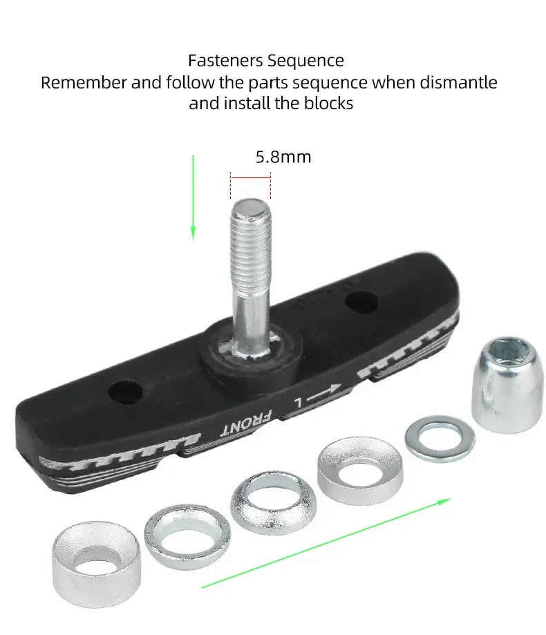 70mm V-Brake Pads – Threaded Linear Pull Shoes for Mountain Biking