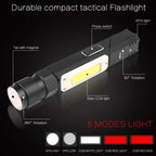 Rechargeable LED Work Light – Magnetic COB Flashlight for Outdoor Repairs