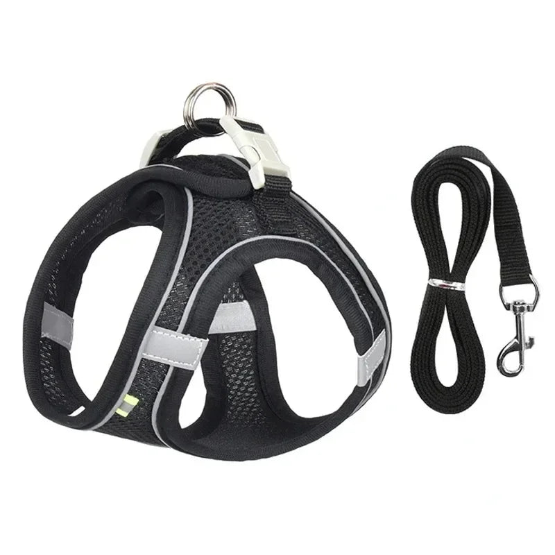 Adjustable Breathable Dog Harness – Safety Vest for Small Pets