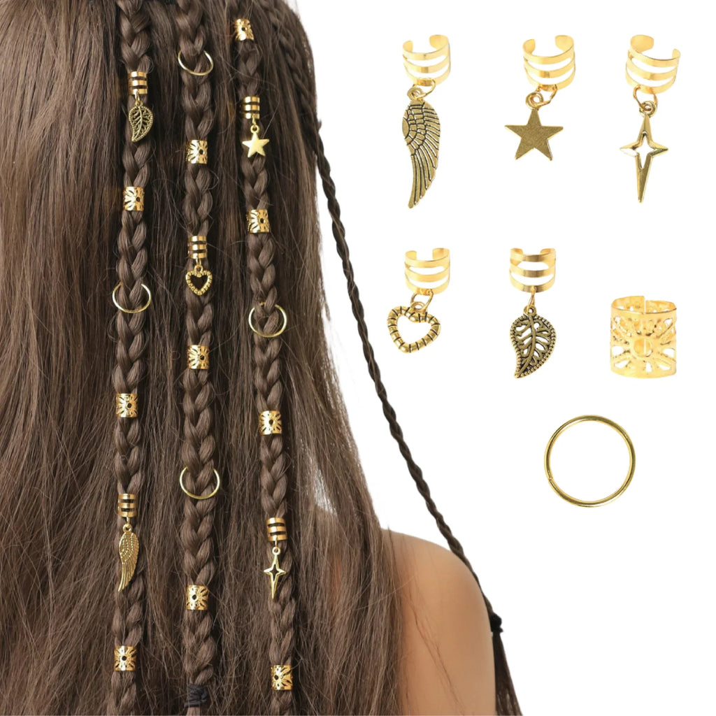 Alloy Braid Hair Rings – Dreadlock Jewelry for Women and Girls