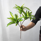 Artificial Palm Bamboo Branch – 36cm Tropical Potted Plant for Home Decor