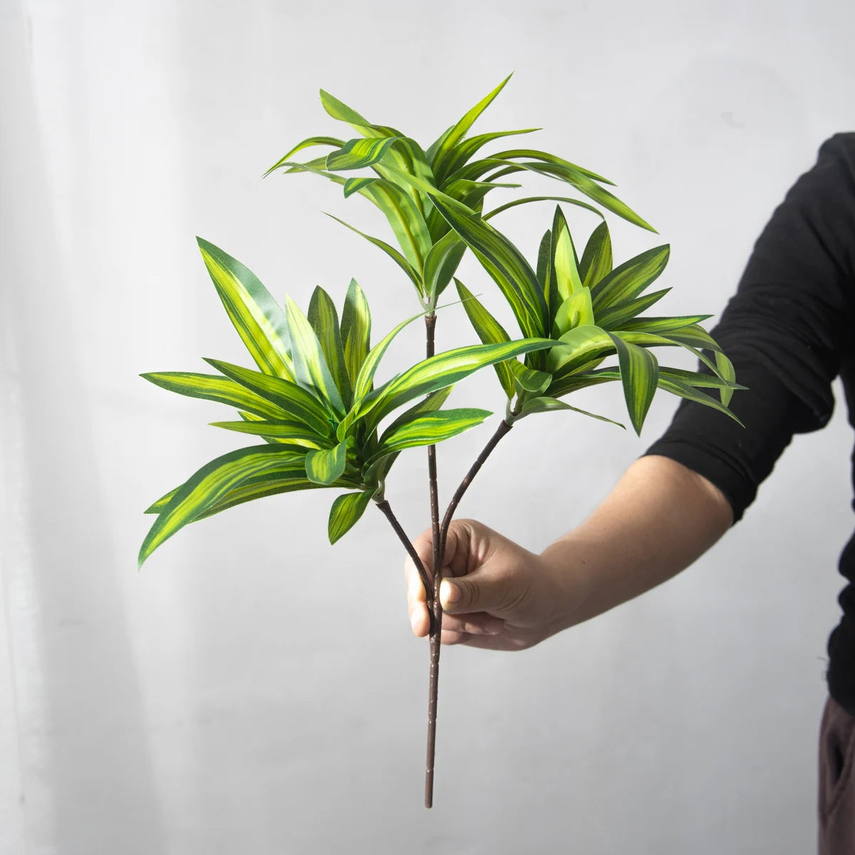 Artificial Palm Bamboo Branch – 36cm Tropical Potted Plant for Home Decor