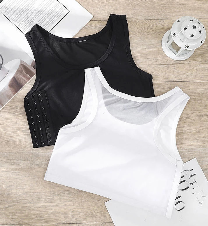 Breathable Chest Binder Vest – Side Buckle Compression Top for Cosplay
