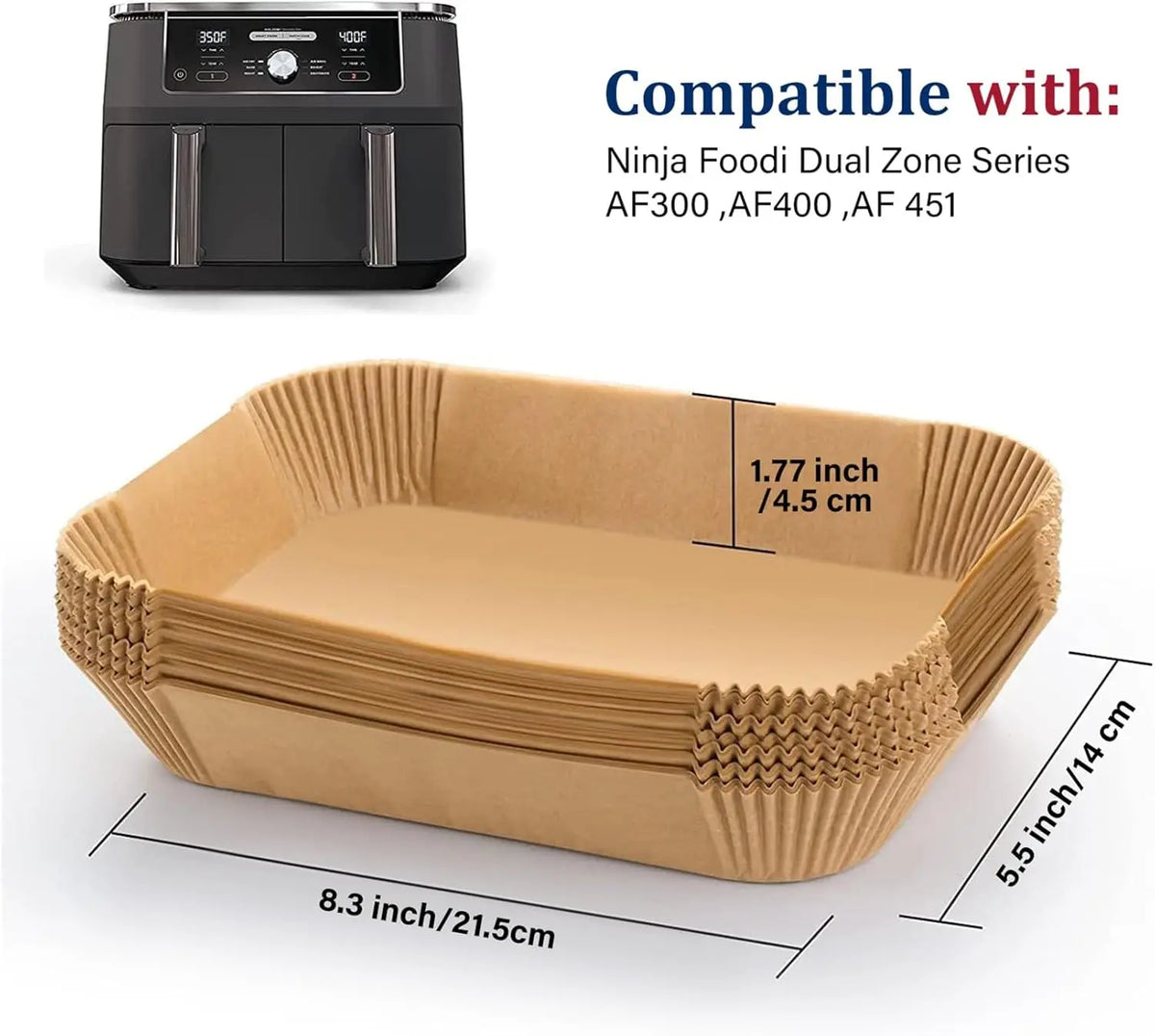 Disposable Air Fryer Paper Liners – Non-Stick Baking Sheets for Ninja Dual XL