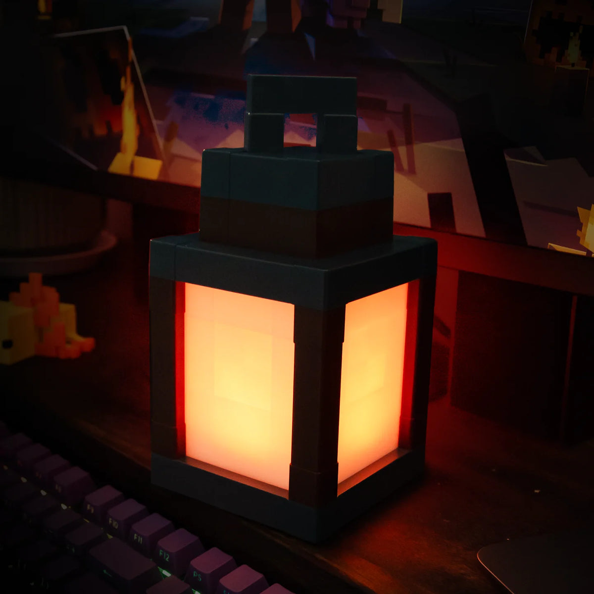 Pixel Style LED Lantern – 16 Color Portable Light for Home Decoration