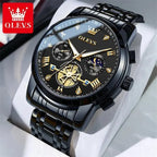 Quartz Chronograph Watch – Moon Phase Luminous Wristwatch for Men