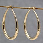 Smooth Gold Hoop Earrings – Minimalist Jewelry for Wedding and Engagement
