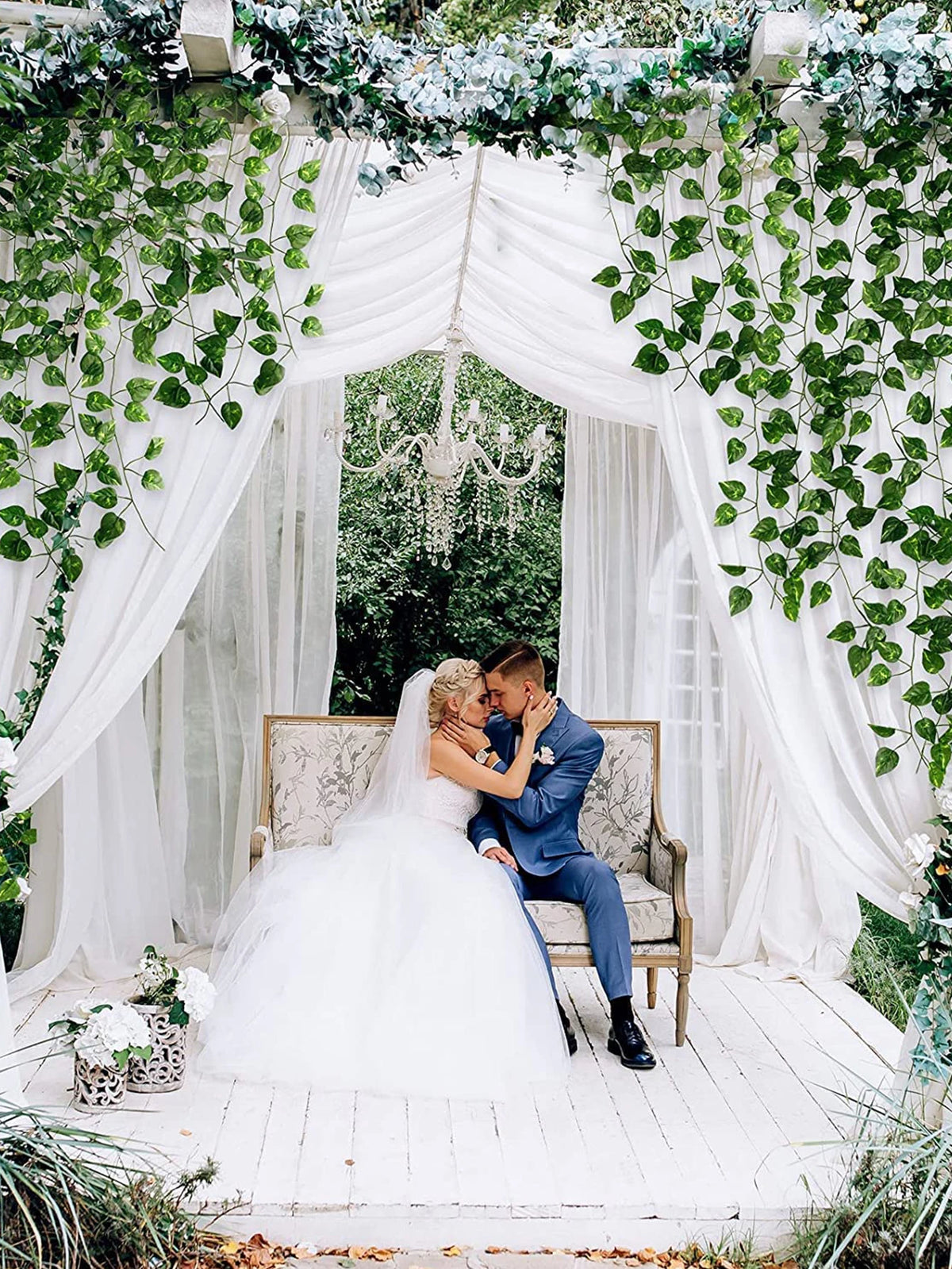 Artificial Green Dill Leaf Vine – 2m Hanging Garland for Wedding Decor