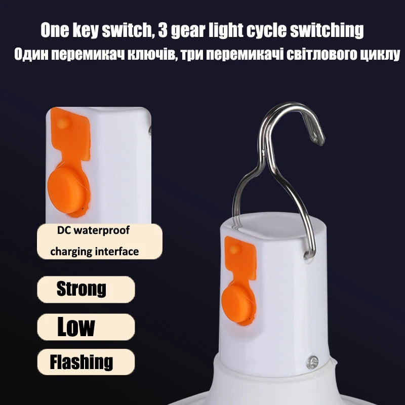 Portable LED Camping Lantern – Rechargeable Motion Sensor Light for Outdoor Emergencies