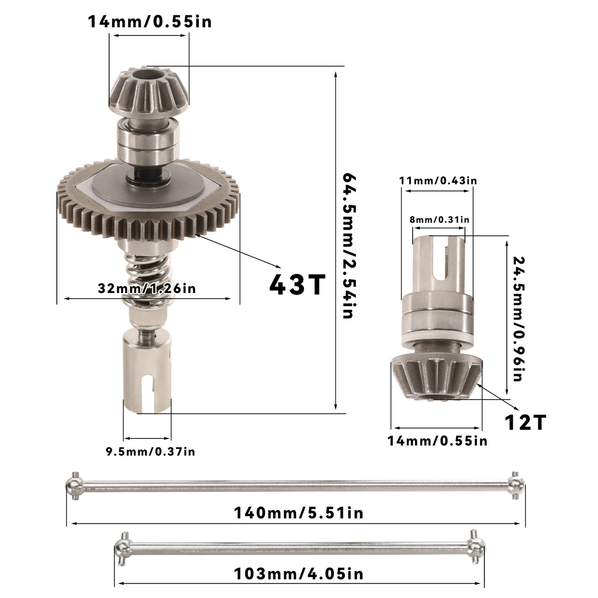 Metal Slipper Clutch Central Drive Shaft – Upgrade Parts for RC Cars