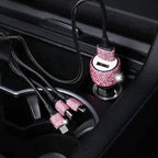 Bling Dual USB Car Charger – Diamond Fast Adapter for Women Interior Decor