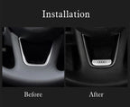 Aluminum S-Line Steering Wheel Emblem – Decorative Car Interior Accessory