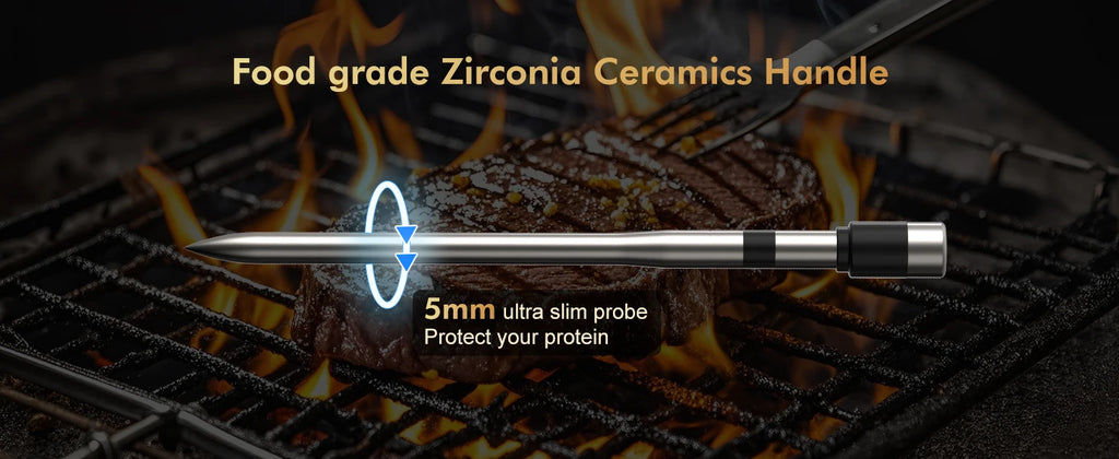 Wireless Meat Thermometer – Bluetooth Digital Probe for BBQ Smoker and Oven