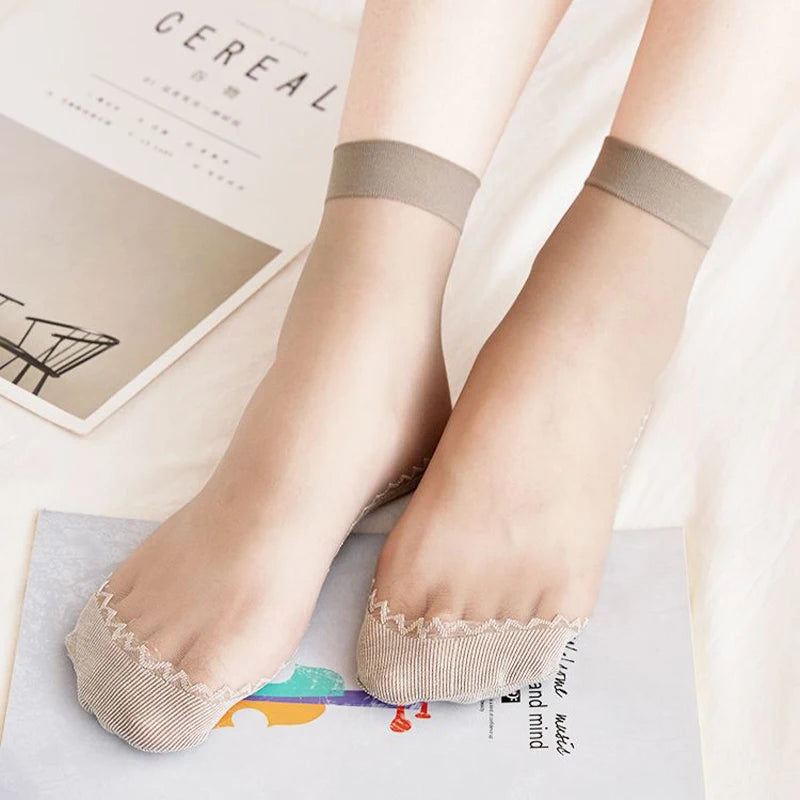 Ultrathin Transparent Boat Socks – Breathable Women's Ankle Socks for Summer