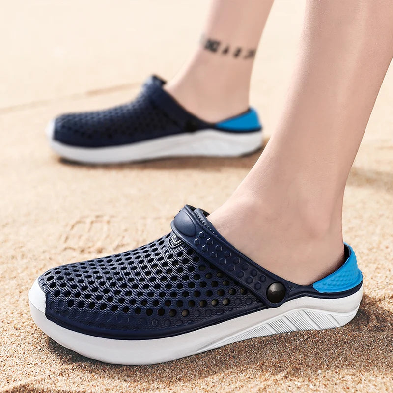 Thick Sole Beach Sandals – Waterproof Anti-Slip Footwear for Men and Women