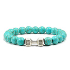 Volcanic Stone Dumbbell Bracelet – Matte Lava Bead Jewelry for Fitness Enthusiasts