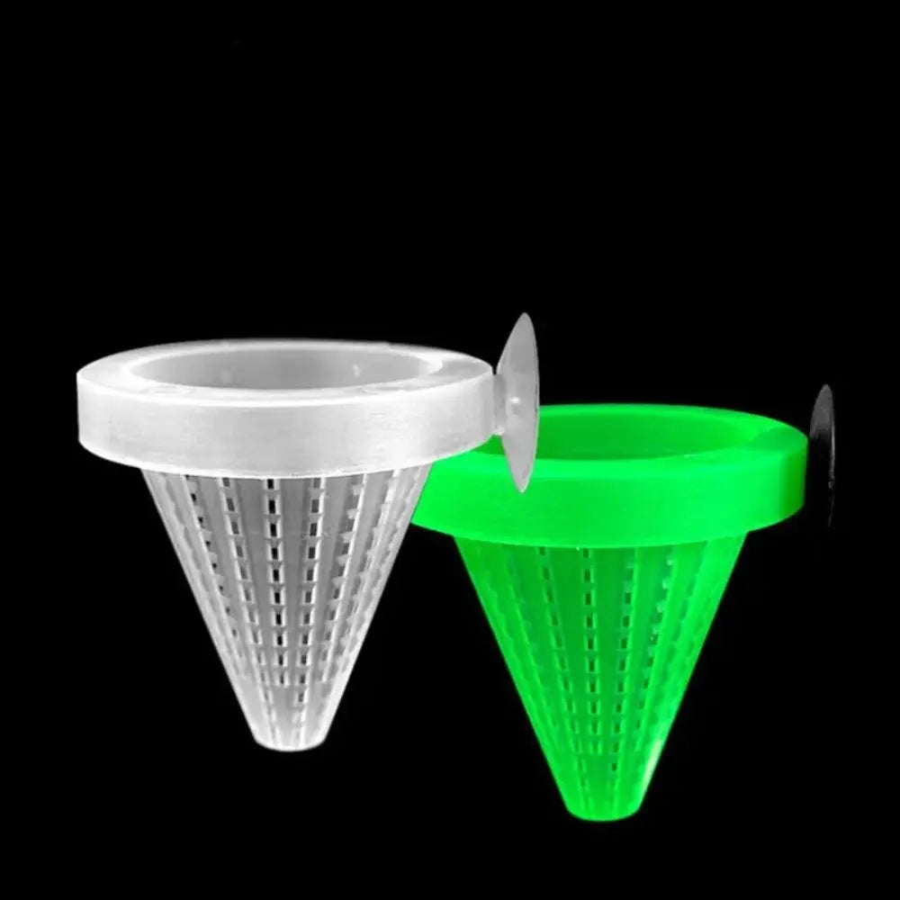Plastic Worm Feeder Cone – Suction Cup Live Food Basket for Aquarium Fish Tanks