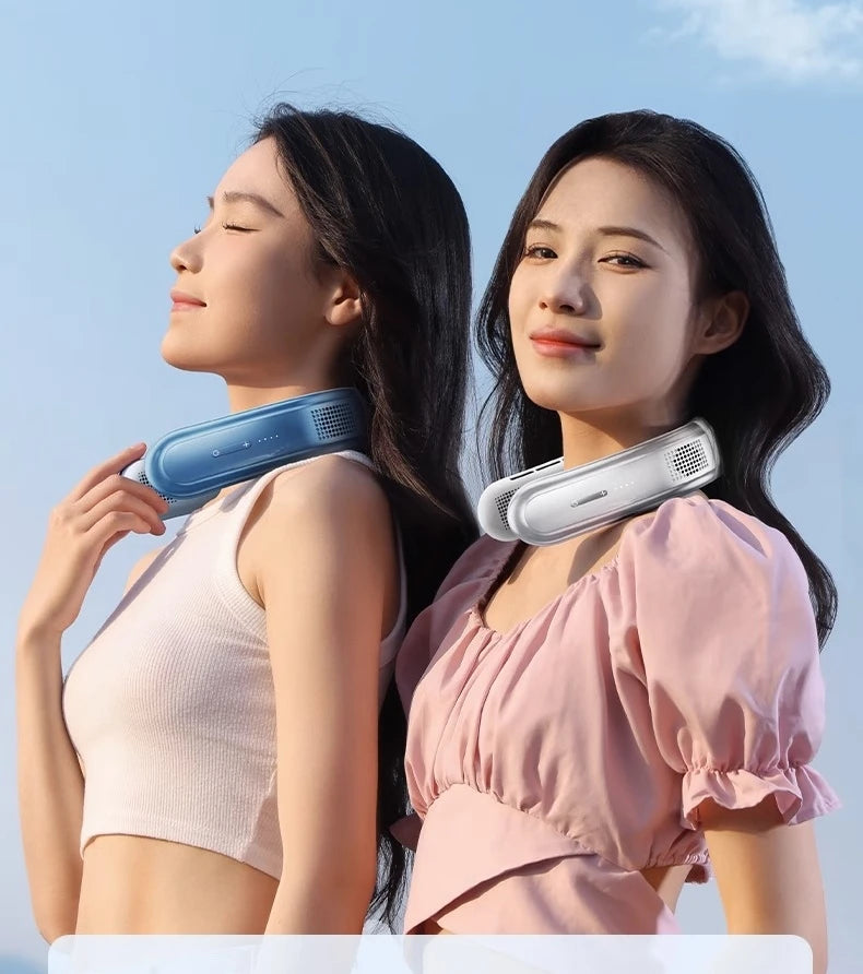 Portable Neck Fan – 10000mAh Rechargeable Silent Cooling for Outdoor Camping