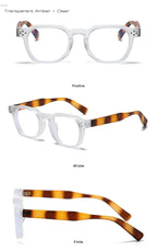 Vintage Rivet Oval Sunglasses – Leopard Anti Blue Light Frames for Men and Women