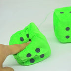Fuzzy Dice Hanging Ornament – Plush Soft Dots for Car Rear View Mirror Decor
