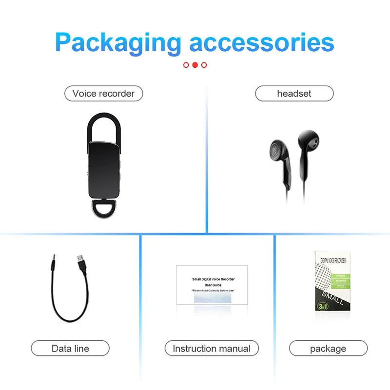 Mini Keychain Voice Recorder – Portable Digital Dictaphone for Meetings and Lectures