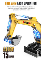 Alloy RC Excavator Toy – 2.4G Remote Control Engineering Truck for Kids
