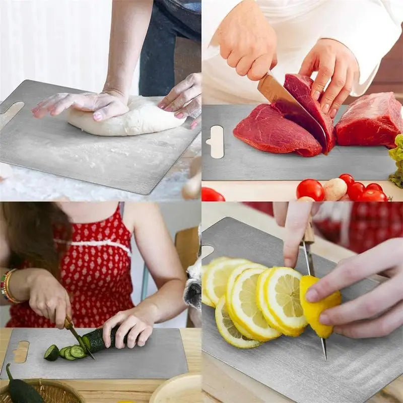 Titanium Cutting Board – Double Thick Metal Surface for Kitchen and Camping