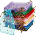 Star Moon Organza Drawstring Bags – Gift Packaging for Jewelry and Weddings