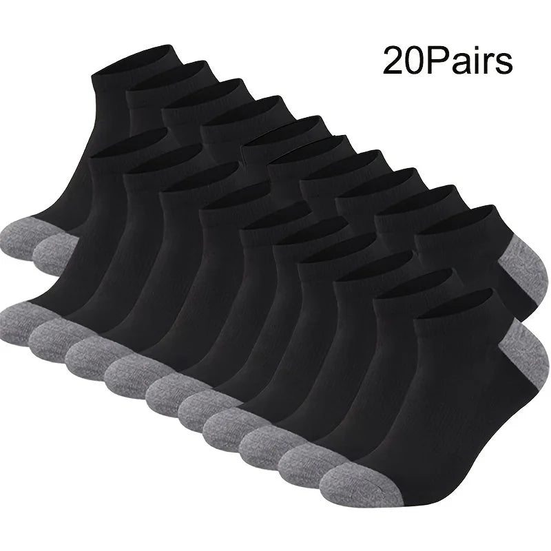 Color Block Boat Socks – Breathable Low Cut Ankle Socks for Men
