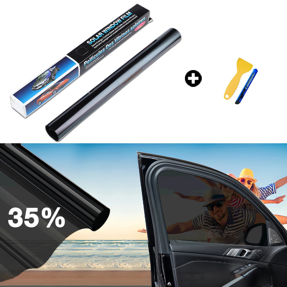 Car Window Tint Film – UV Protection Vinyl for Privacy and Solar Heat Blocking