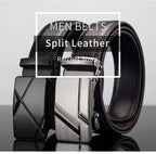Mens Automatic Buckle Leather Belt – Luxury Business Accessory for Formal Wear