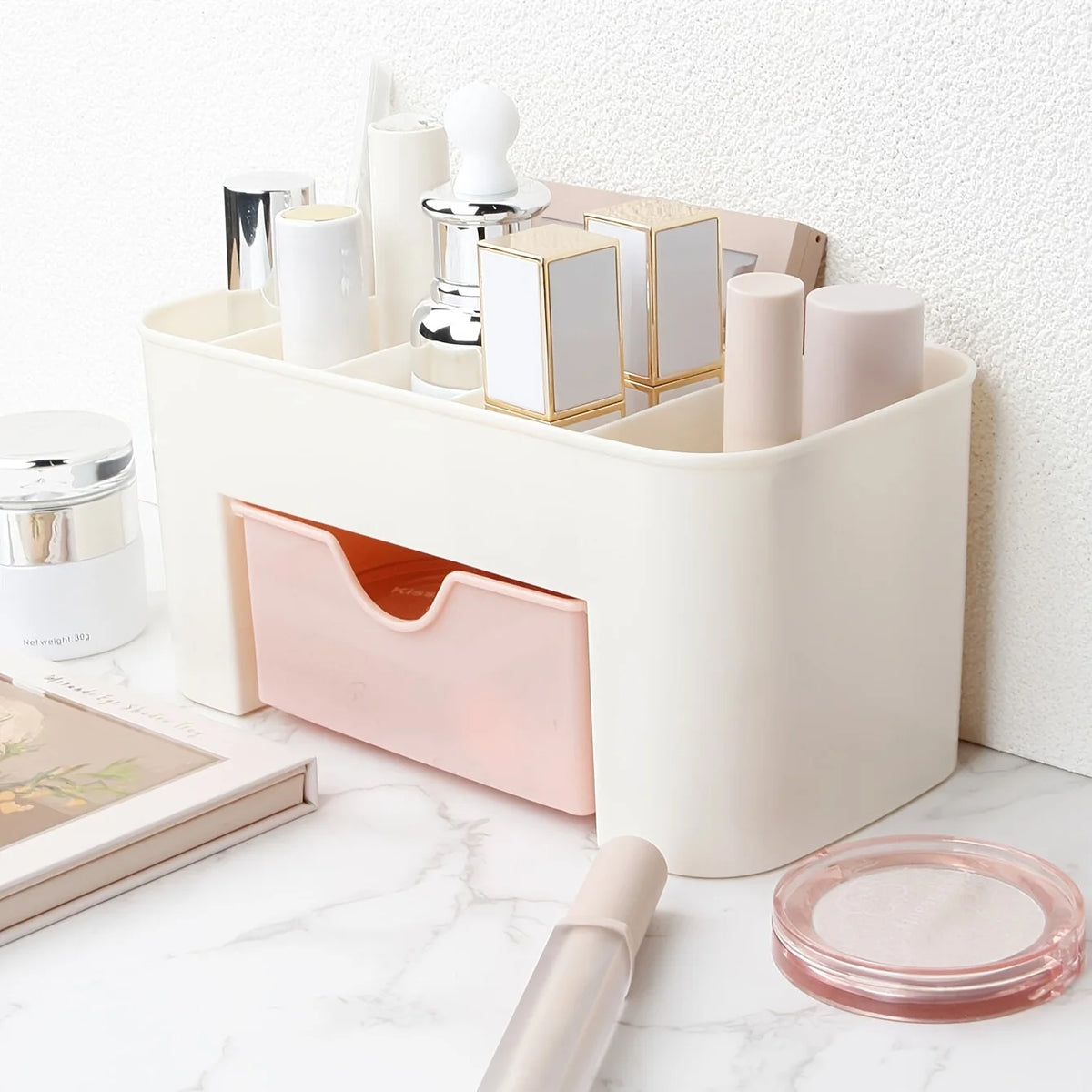 Makeup Organizer – 6 Compartment Cosmetic Storage for Vanity and Jewelry
