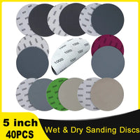 Wet and Dry Sanding Discs – 5 Inch Assorted Grit for Auto Metal and Wood