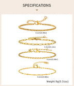 Gold Herringbone Chain Bracelet – Waterproof Stainless Steel for Women
