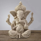 Sandstone Ganesha Elephant Statue – Handcrafted Figurine for Home Decor