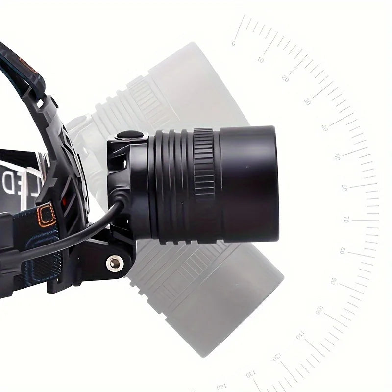Rechargeable LED Headlamp – Aluminium High Lumen Light for Outdoor Camping