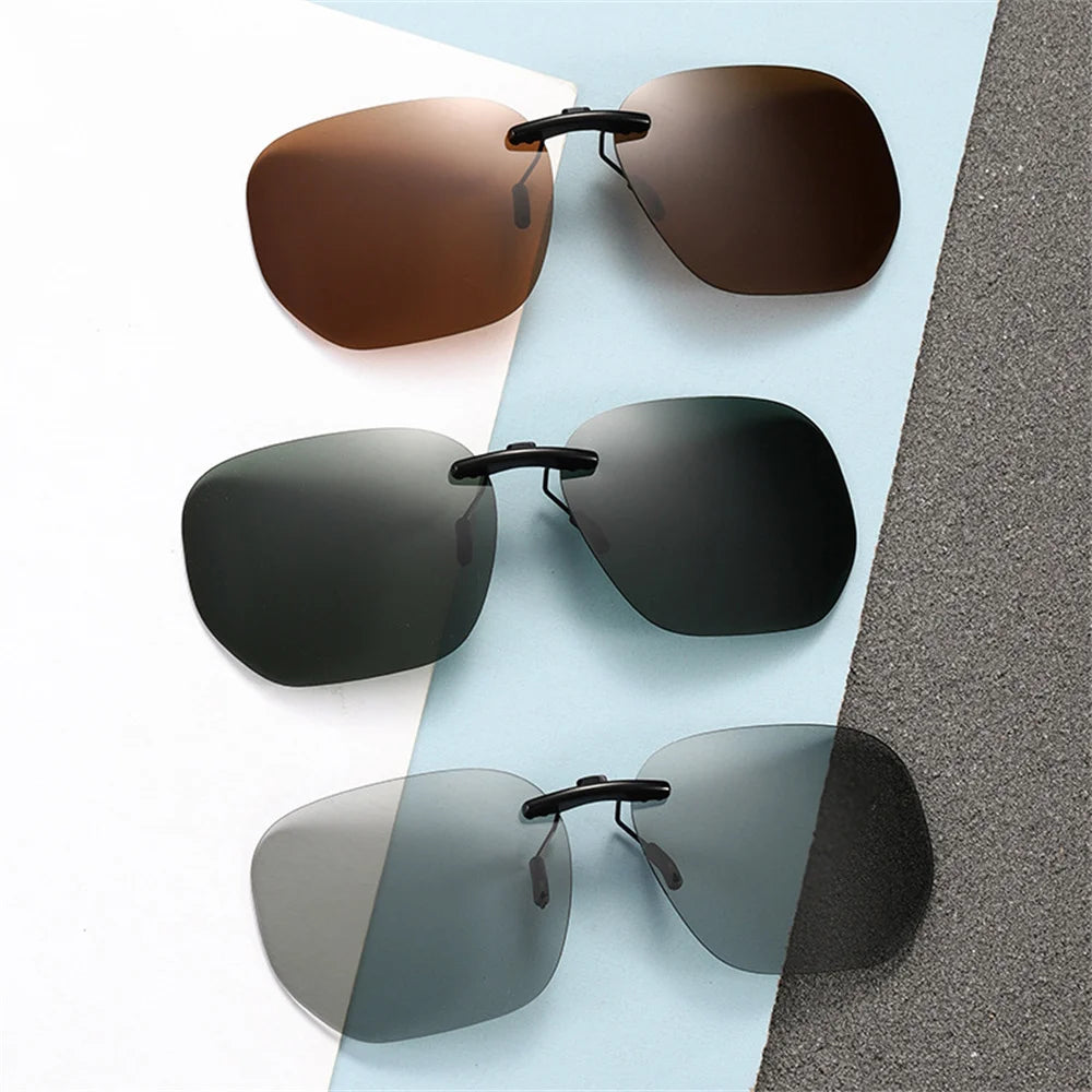 Polarized Clip-On Sunglasses – Square UV400 Lenses for Driving and Fishing