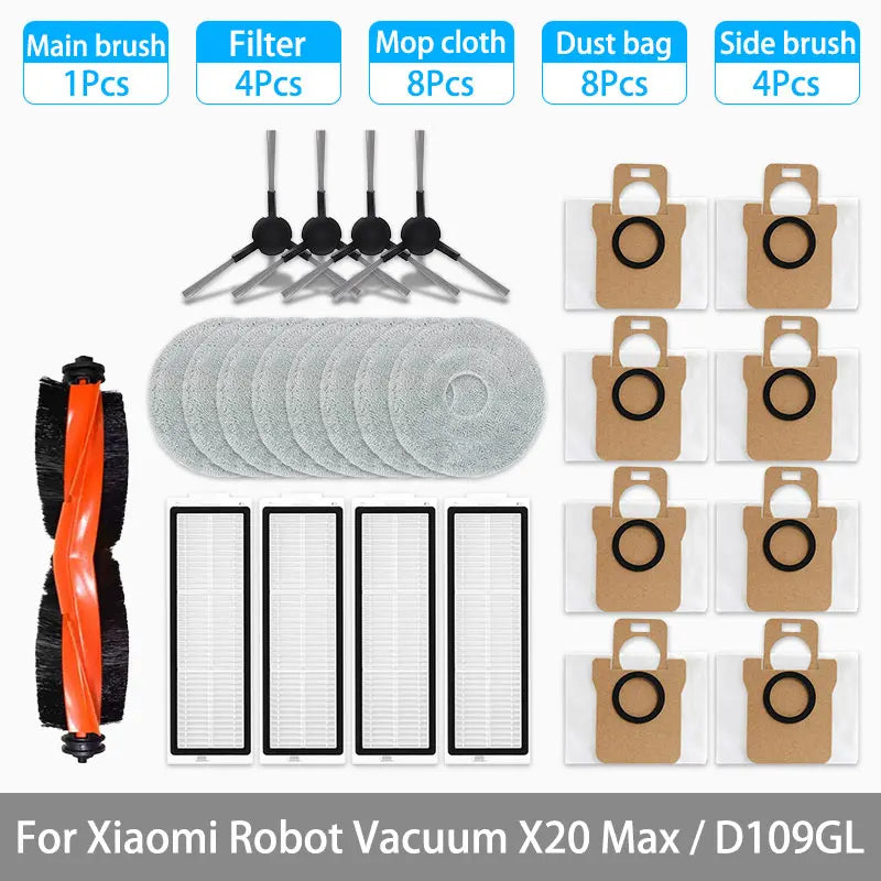 Vacuum Replacement Kit – Maintenance Parts for Xiaomi X20 Max Robot Cleaner