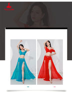 Belly Dance Professional Suit – Mesh Split Skirt Set for Oriental Performance