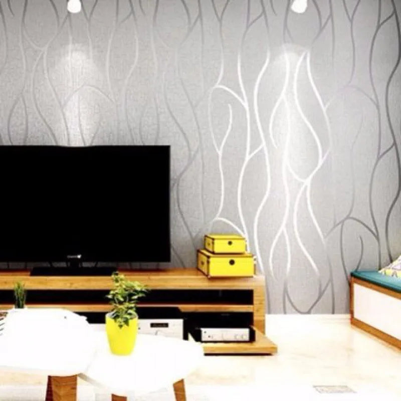 Non-Woven Striped Wallpaper – 53cm Thickened Modern Decor for Bedroom Walls