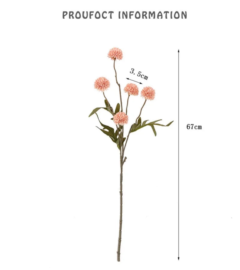 Silk Dandelion Flower Bouquet – Artificial Floral Decor for Wedding Home
