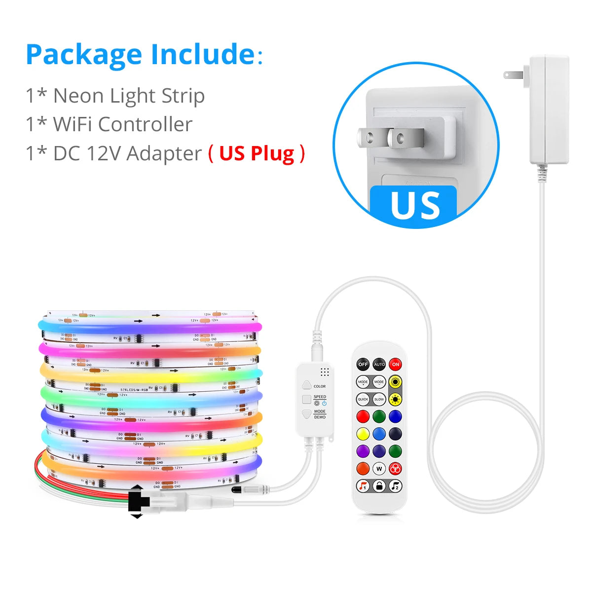 Addressable COB LED Strip Light – RGBIC WIFI Tape for Smart Home Decor